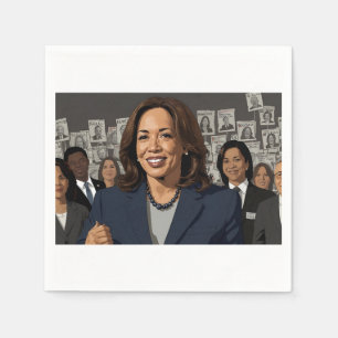 Kamala Harris Cartoon Serviette