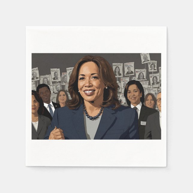 Kamala Harris Cartoon Serviette (Vorderseite)