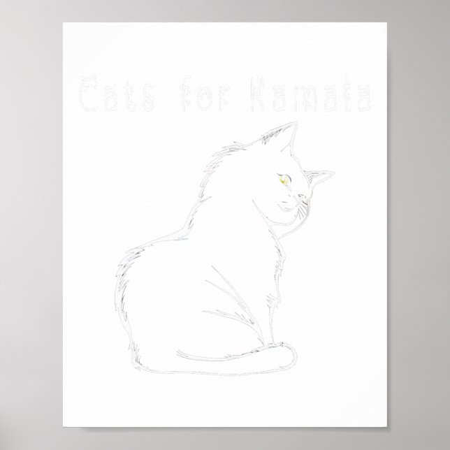 Kamala Harris Cat Funny Poster (Vorne)
