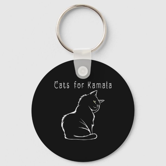 Kamala Harris Cat Funny Schlüsselanhänger (Vorderseite)