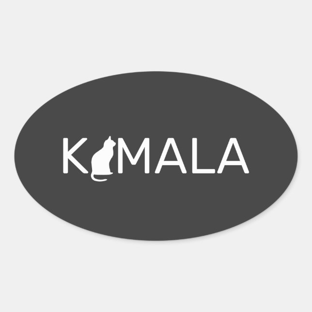 Kamala Harris Cat Lady, Cat Lady Liebe Kamala Ovaler Aufkleber (Vorderseite)