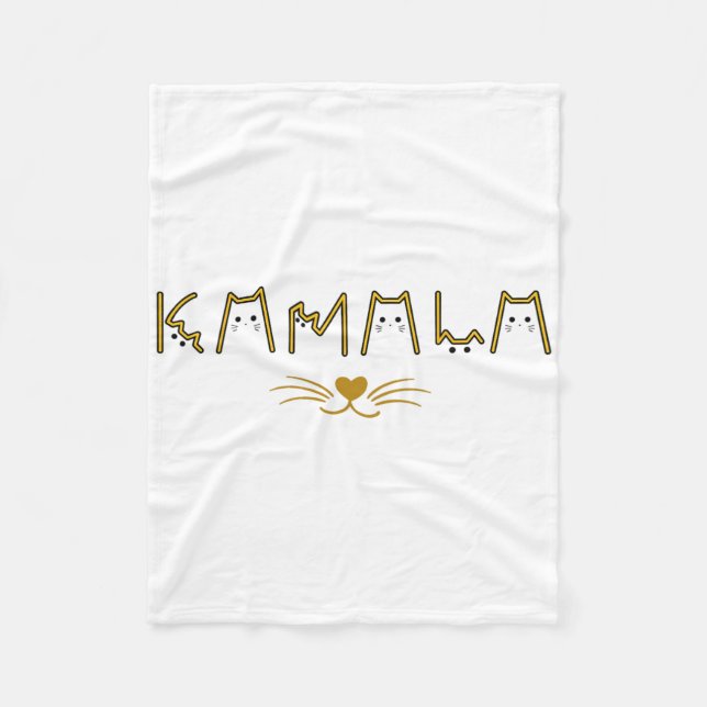 Kamala Harris Cat Ladys and Cat Typ Fleecedecke (Vorderseite)