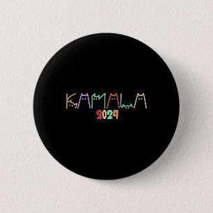 Kamala Harris Cat Lettering Funny Cat Ladys for K Button