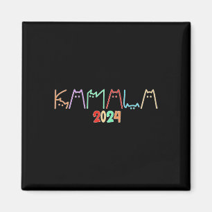 Kamala Harris Cat Lettering Funny Cat Ladys for K Magnet
