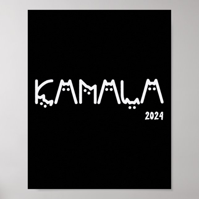 Kamala Harris Cat Lettering Positiver Funny Poster (Vorne)