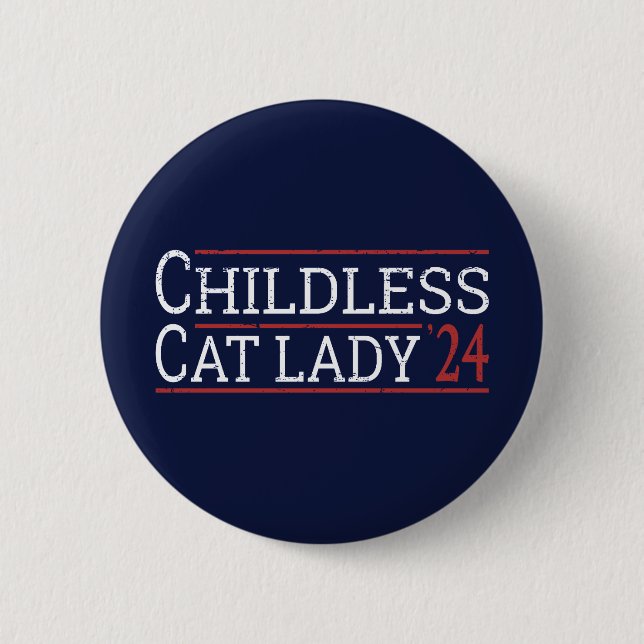 Kamala Harris - Childless Cat Lady 2024 I Button (Vorderseite)