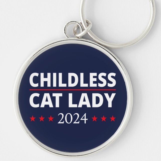 Kamala Harris - Childless Cat Lady 2024 III Schlüsselanhänger (Vorne)