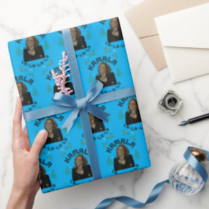 Kamala Harris Christmas Blue Geschenkpapier