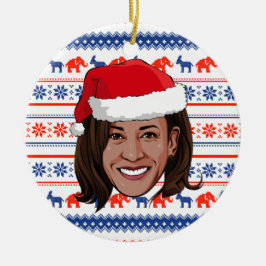 Kamala Harris Christmas Keramik Ornament