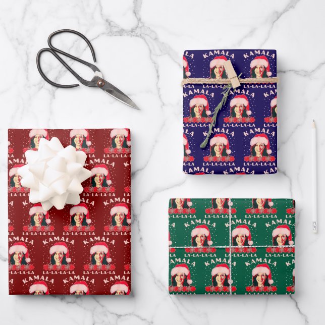 Kamala Harris Christmas Ugly Sweater Gift Geschenkpapier Set (Vorderseite)