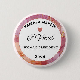 Kamala Harris Circle Button. Rosa Farbe. Button