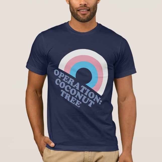 Kamala Harris Coconut Tree Trans Pride Flag T-Shirt (Vorderseite)