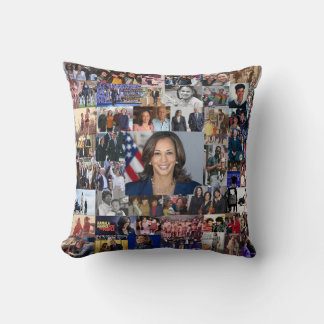 Kamala Harris Collage Throw Pillow Kissen