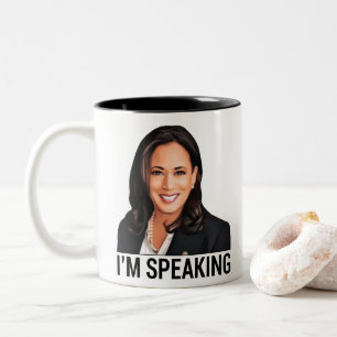 Kamala Harris Debatte ich spreche Zweifarbige Tasse