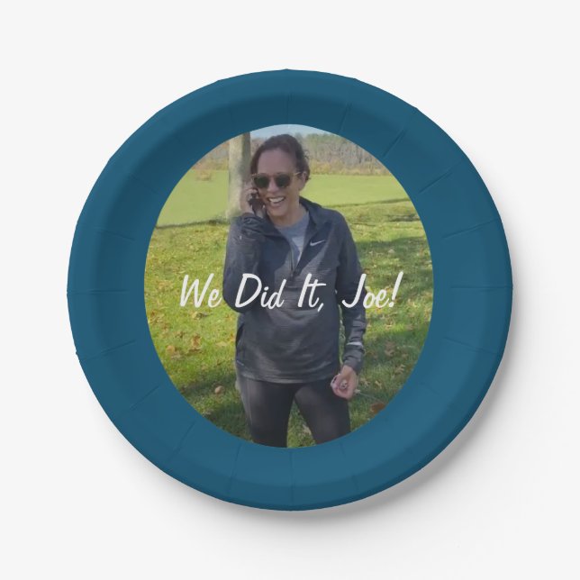 Kamala Harris, designierte Vizepräsidentin "Wir ha Pappteller (Vorderseite)