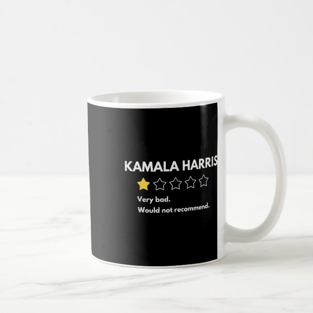 Kamala Harris eine 1-Sterne-Bewertung sehr schlech Kaffeetasse (Rechts)