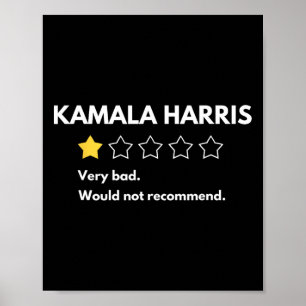 Kamala Harris eine 1-Sterne-Bewertung sehr schlech Poster