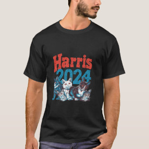 Kamala Harris Election Cat Lady 2024 Demokrat Craz T-Shirt
