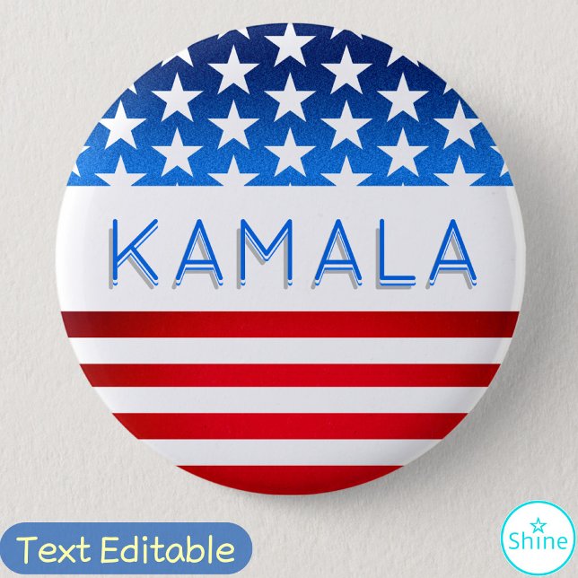 Kamala Harris Election USA Flag Moderner benutzerd Button (Von Creator hochgeladen)