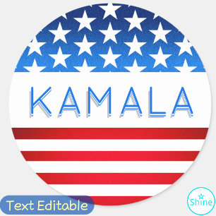 Kamala Harris Election USA Flag Moderner benutzerd Runder Aufkleber