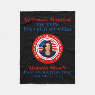 Kamala Harris Erste weibliche Präsidentin Einweihu Fleecedecke