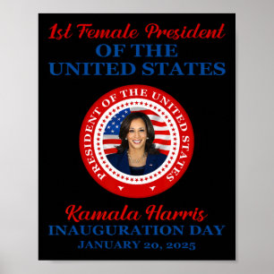 Kamala Harris Erste weibliche Präsidentin Einweihu Poster