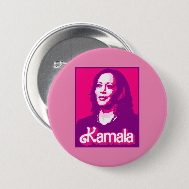 Kamala Harris Fan Pink Button (Vorne & Hinten)