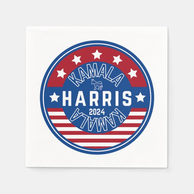Kamala Harris Frau Präsidentin 2024 Serviette (Vorderseite)