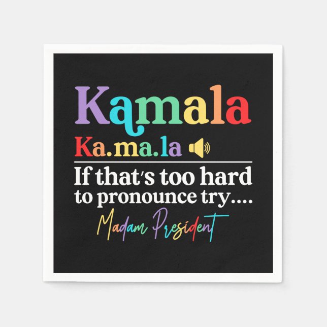 Kamala Harris Frau Präsidentin Serviette (Vorderseite)