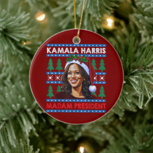 Kamala Harris Frau Präsidentin Weihnachts-Weihnach Keramik Ornament
