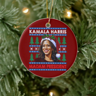 Kamala Harris Frau Präsidentin Weihnachts-Weihnach Keramik Ornament