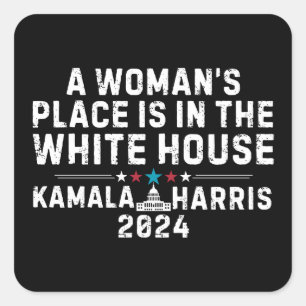 Kamala Harris Frauenplatz im Weißen Haus Quadratischer Aufkleber