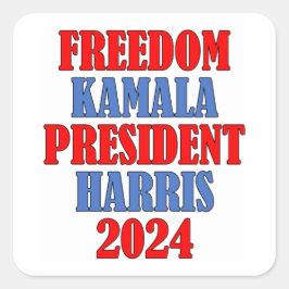 Kamala Harris Freedom Square Aufkleber 2024