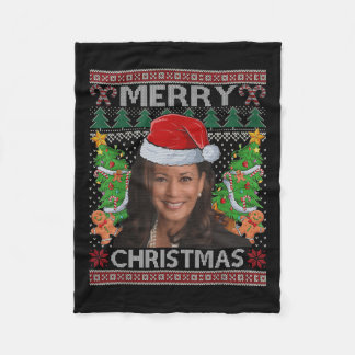 Kamala Harris Frohe Weihnachts-Shirt Frauen Ugly C Fleecedecke