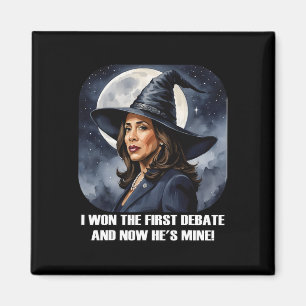 Kamala Harris Funny Debate Wahl 2024 Won Witch Magnet