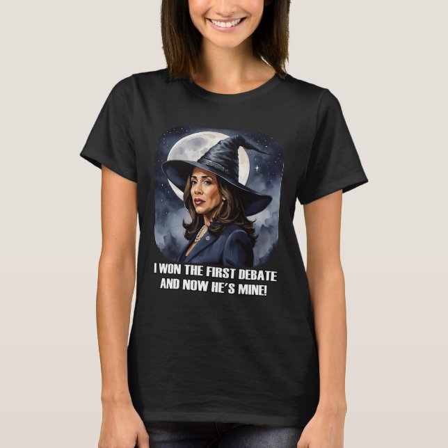 Kamala Harris Funny Debate Wahl 2024 Won Witch T-Shirt (Vorderseite)