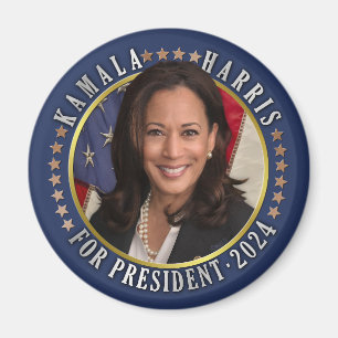 Kamala Harris für das demokratische Foto 2024 Magnet
