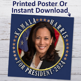 Kamala Harris für das demokratische Foto 2024 Poster