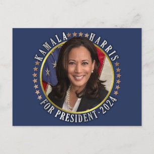 Kamala Harris für das demokratische Foto 2024 Postkarte