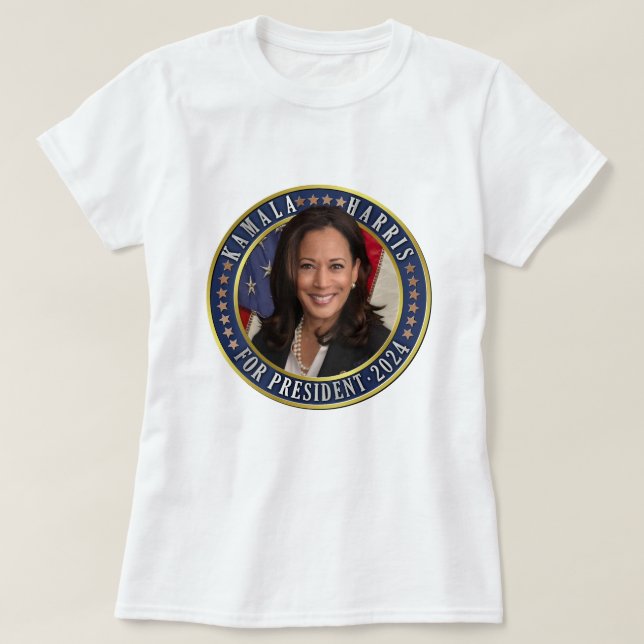 Kamala Harris für das demokratische Foto 2024 T-Shirt (Design vorne)