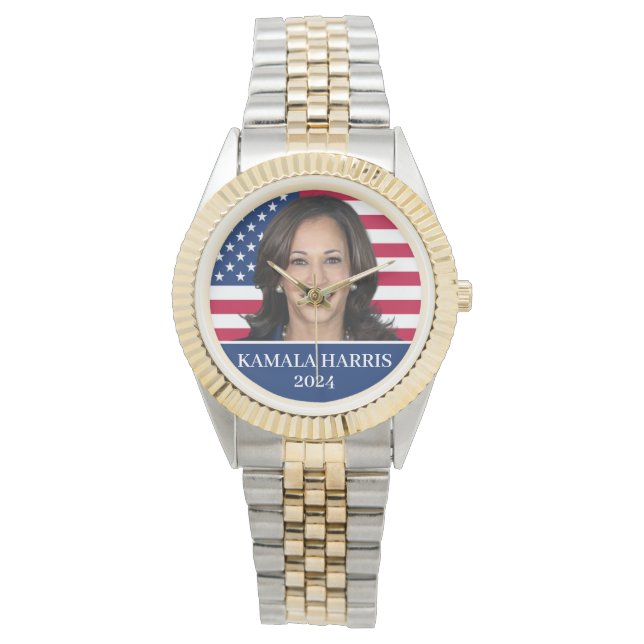 Kamala Harris für den Präsidenten 2024 Armbanduhr (Vorderseite)