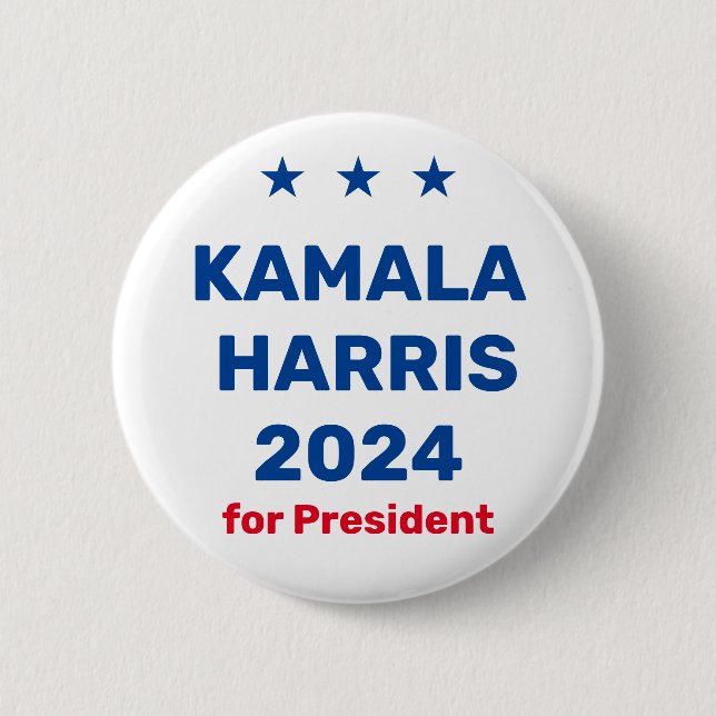 Kamala Harris für den Präsidenten 2024 Button (Vorderseite)