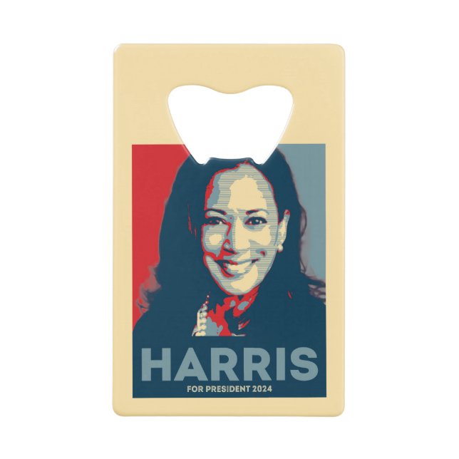 Kamala Harris für den Präsidenten 2024 - Hoffnung Geldbeutel Flaschenöffner (Vorderseite)