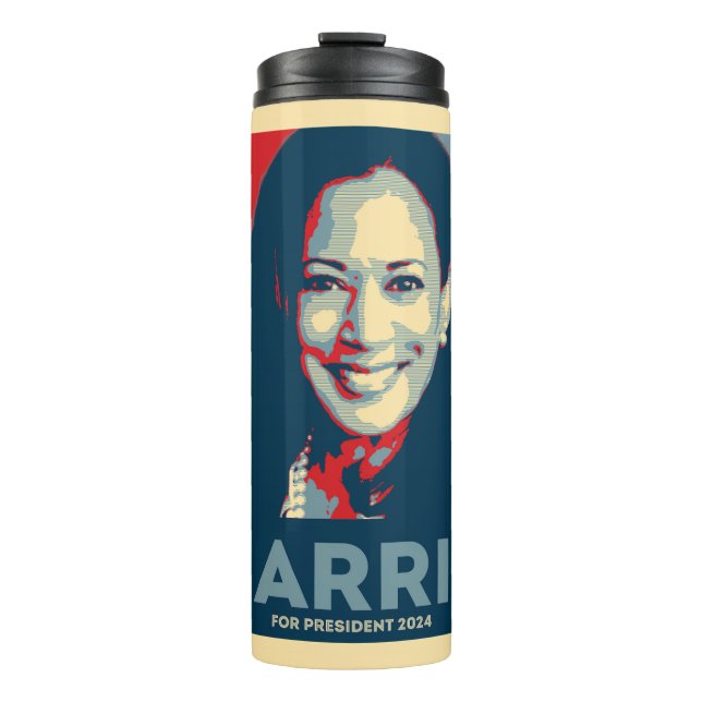 Kamala Harris für den Präsidenten 2024 - Hoffnung Thermosbecher (Vorderseite)