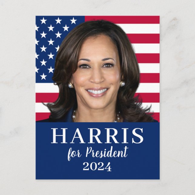 Kamala Harris für den Präsidenten 2024 Postkarte (Vorderseite)