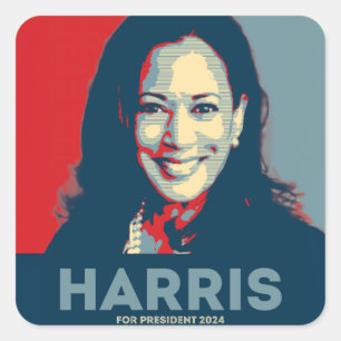 Kamala Harris für den Präsidenten 2024 Quadratischer Aufkleber