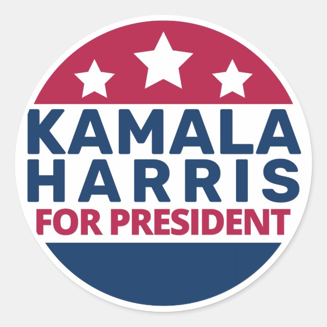 Kamala Harris für den Präsidenten 2024 Runder Aufkleber (Vorderseite)
