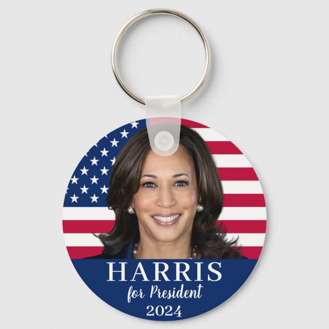 Kamala Harris für den Präsidenten 2024 Schlüsselanhänger (Vorderseite)