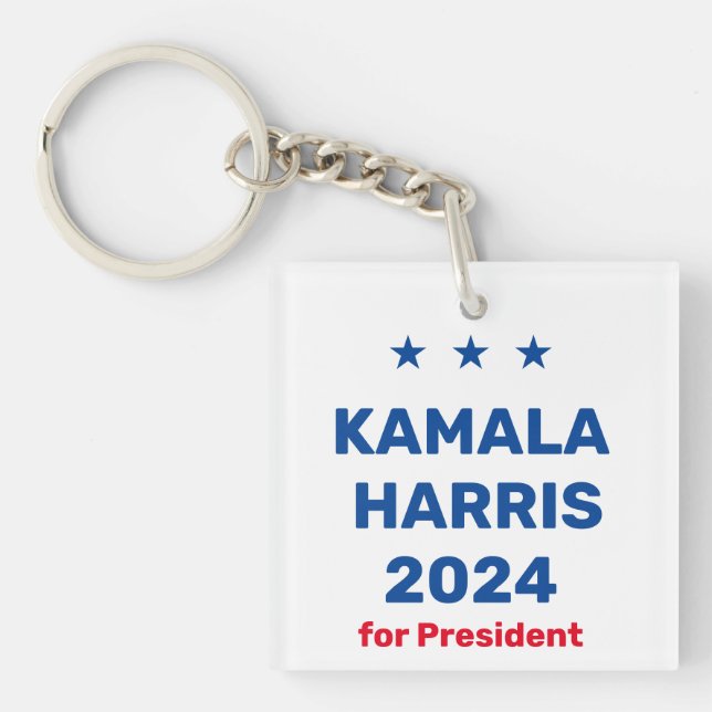 Kamala Harris für den Präsidenten 2024 Schlüsselanhänger (Vorderseite)