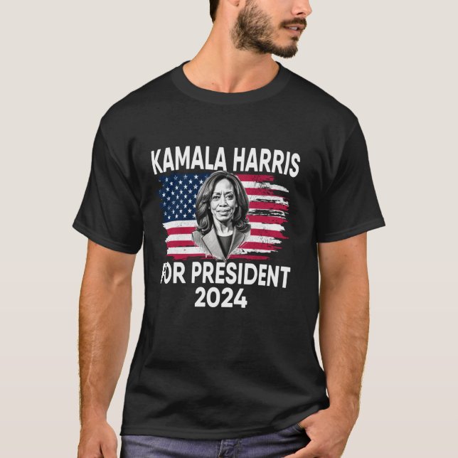 Kamala Harris für den Präsidenten der amerikanisch T-Shirt (Vorderseite)